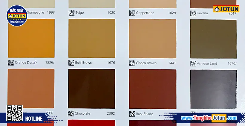 bảng màu sơn cửa gỗ jotun